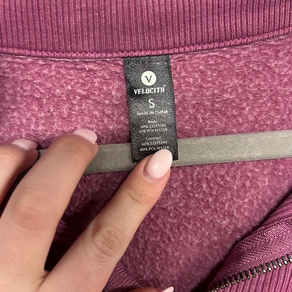 Velocity 1/4 Zip Cropped Pullover Sweatshirt - Picture 2 of 3